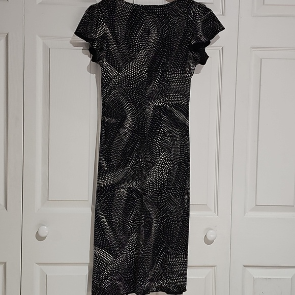 ✨ New York & Company Polka Dot Midi Dress | Chic Minimal Tie Front ✨ - Picture 6 of 6